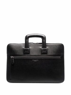 Aspinal Of London Connaught leather document briefcase - Black