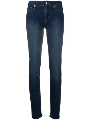 Love Moschino rhinestone-embellished slim-fit jeans - Blue
