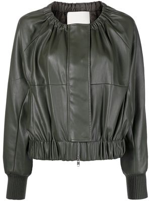 3.1 Phillip Lim zip-fastening gathered-detail jacket - Green