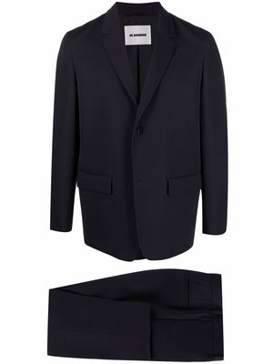 Jil Sander fitted single-breasted suit - Blue