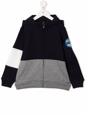 Il Gufo panelled zip-up hoodie - Blue