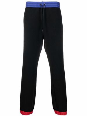 Moncler colour block fleece jersey track pants - Black