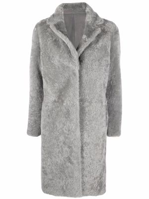 Liska single-breasted shearling coat - Grey