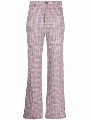 MCQ check-print straight trousers - Pink