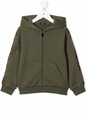 Il Gufo camouflage-trimmed hoodie - Green