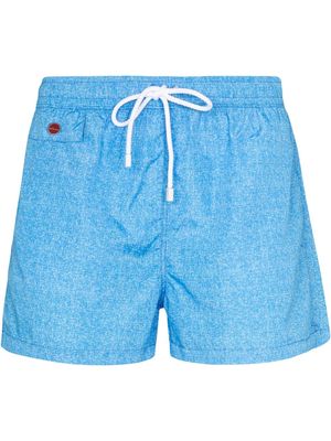 Kiton drawstring-waist swim shorts - Blue