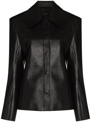 Low Classic recycled leather shirt - Black