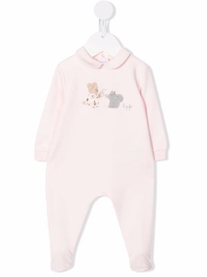 Il Gufo logo-print stretch-cotton babysuit - Pink