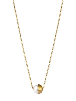 Shihara Half Pearl Necklace 90° - Metallic
