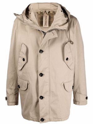 Ten C hooded multi-pocket duffle jacket - Neutrals