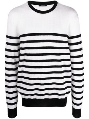 Balmain horizontal-stripe jumper - White