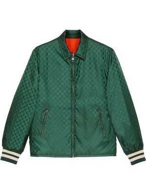 Gucci monogram-pattern zip-fastening jacket - Green