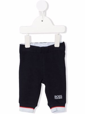 BOSS Kidswear embroidered logo track pants - Blue