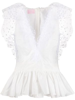 Giamba peplum fitted blouse - White