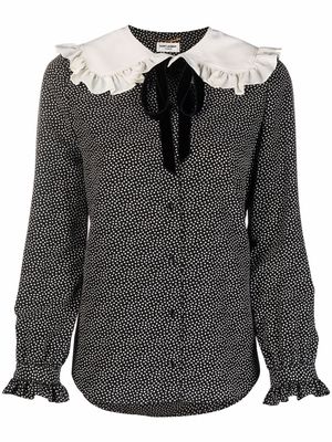 Saint Laurent Peter Pan-collar polka-dot blouse - Black