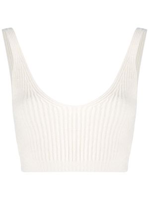 Cashmere In Love ribbed knit cropped vest - Neutrals