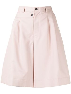 Delada double-waistband wool-blend shorts - Pink