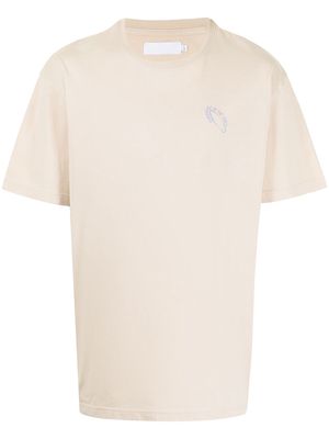 Off Duty slogan-print cotton T-Shirt - Neutrals