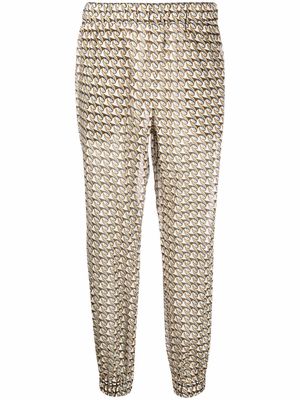 Tory Burch wave-print cropped trousers - Neutrals