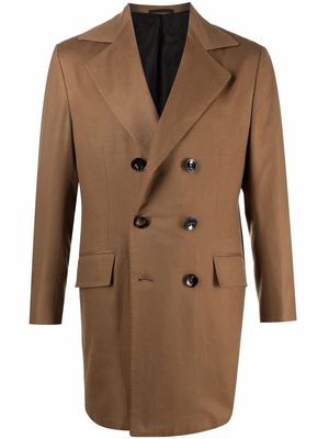 Kiton double-breasted cashmere coat - Brown