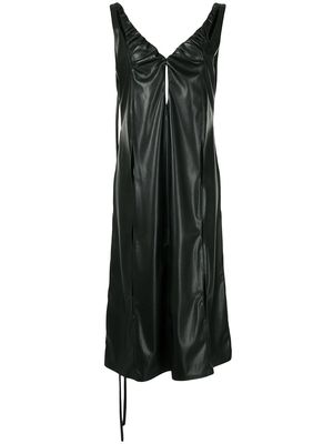Boyarovskaya Faux-leather cut-detail midi dress - Black