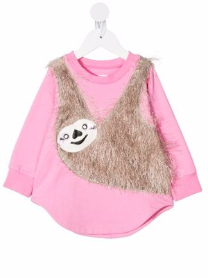 WAUW CAPOW by BANGBANG sloth-appliquéd jersey dress - Pink