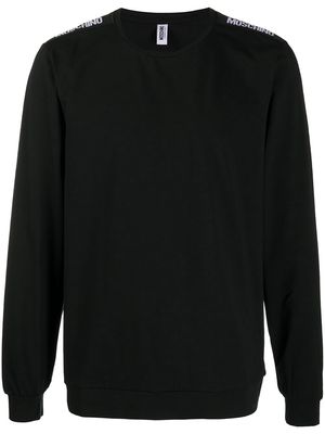Moschino logo-tape shoulders lounge sweatshirt - Black