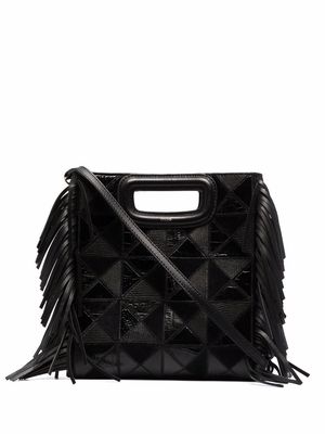 Maje fringe-detail leather tote bag - Black