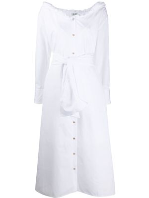 Kenzo tie-waist button-through midi dress - White