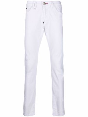 Philipp Plein logo slim-fit jeans - White