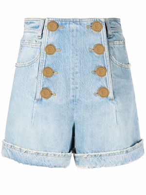 Balmain button-front shorts - Blue