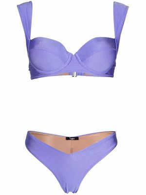 Noire Swimwear shine finish bikini set - Purple