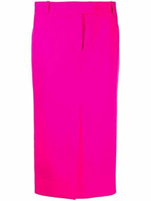 The Attico slit-detail pencil skirt - Pink