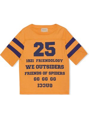 Gucci Kids 1921 Friendology slogan T-shirt - Blue
