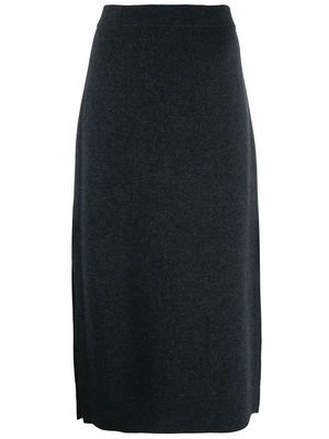 Pringle of Scotland side slit knitted skirt - Grey