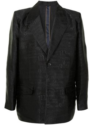 Doublet jacquard-patterned single-breasted blazer - Black