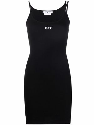 Off-White Off-Stamp ribbed dress - Black