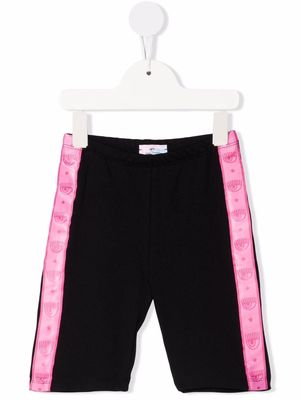 Chiara Ferragni Kids logo tape stretch leggings - Black