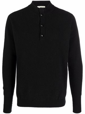 Roberto Collina button-placket knitted jumper - Black