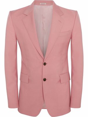 Alexander McQueen single-breasted wool-mohair suit jacket - Pink
