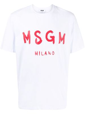 MSGM logo-print crew neck T-shirt - White