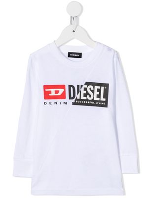 Diesel Kids logo print T-shirt - White
