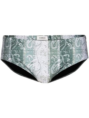 COMMAS paisley-print swim trunks - Green