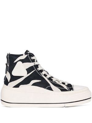 R13 Kurt zebra print high-top sneakers - Black