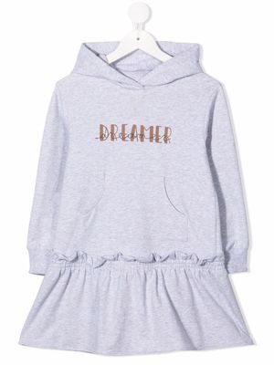 Brunello Cucinelli Kids Dreamer hoodie-dress - Grey