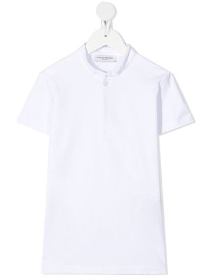 Paolo Pecora Kids mandarin-collar cotton polo shirt - White