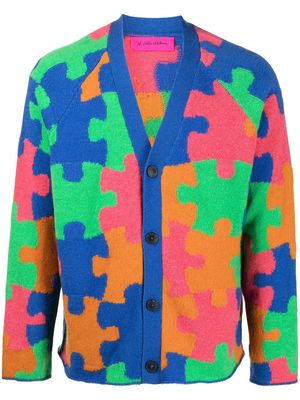 The Elder Statesman cashmere puzzle-print cardigan - Multicolour