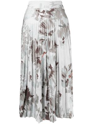 Off-White floral-print pleated skirt - Grey