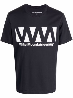 White Mountaineering logo-print cotton T-shirt - Blue