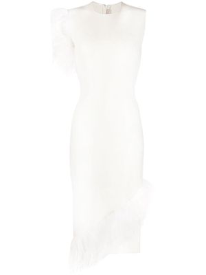 Christopher Kane asymmetric feather bridal dress - Neutrals